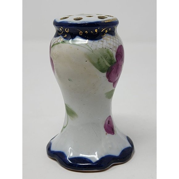 Vintage Stick Hatpin‎ 13 Hole Holder Vase Grapes And Leaves Blue Purple Green - Picture 2 of 8